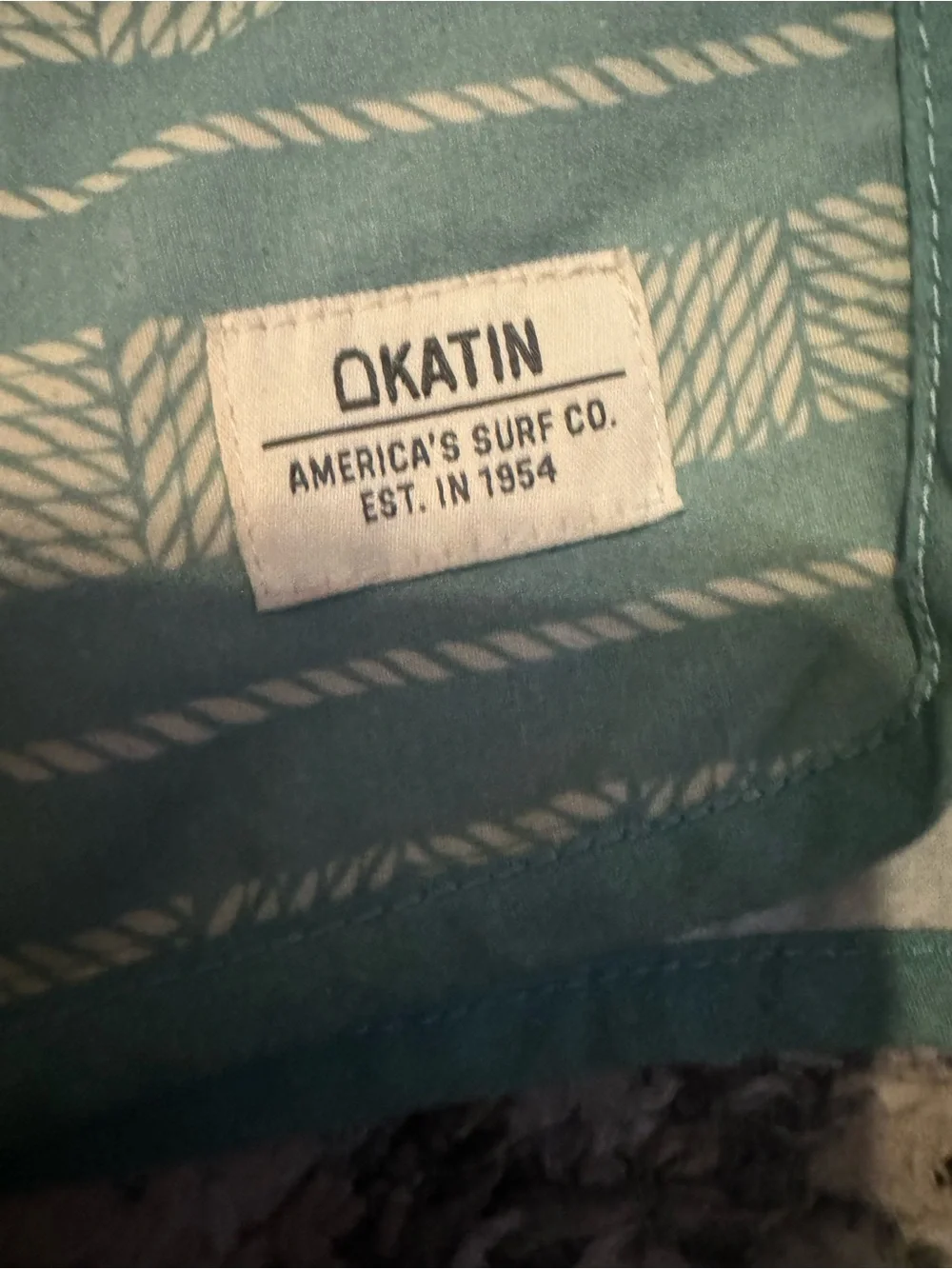 Katin Teal and White Striped Board Shorts men’s 30 waist